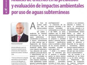 Análisis de criterios en la predicción y evaluación de impactos ambientales por uso de aguas subterráneas